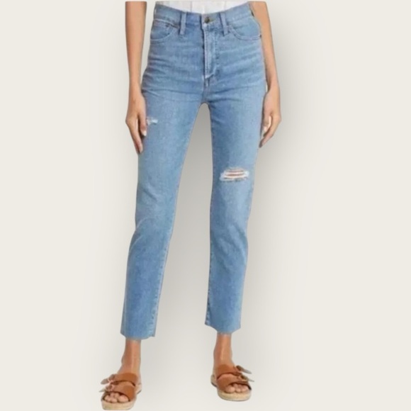 Madewell The Perfect Vintage High Rise Stretch Cropped Distressed Jeans Women 27 - Picture 1 of 11